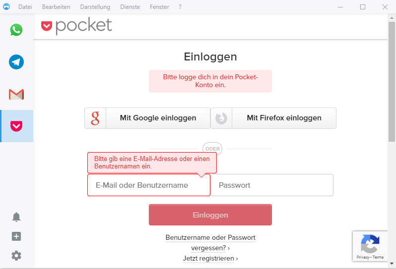 Service Example with the Pocket Service