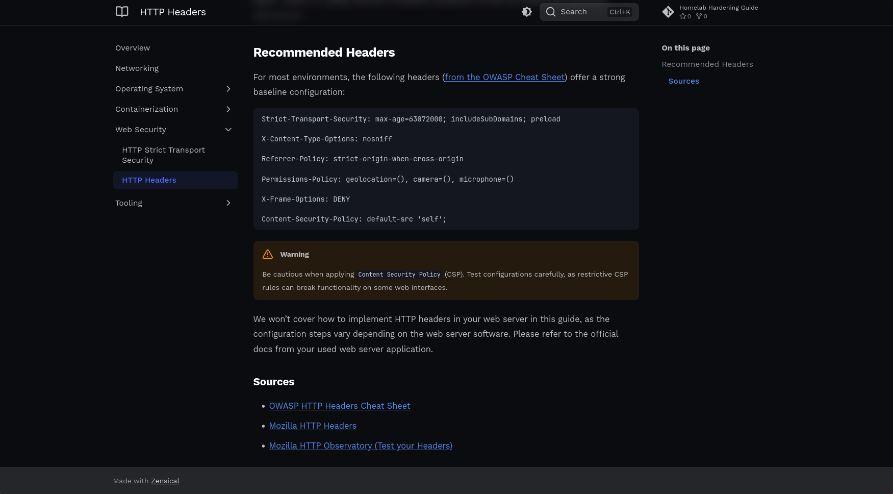 A online documentation rendered by Zensical.