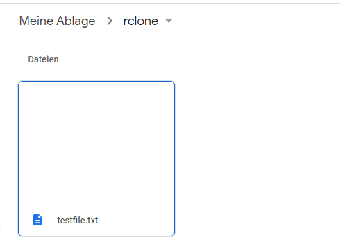 A file copied with rclone to Google Drive